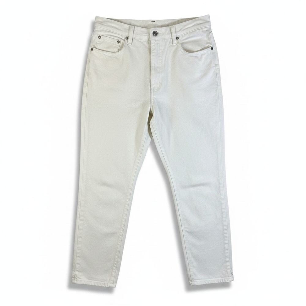 VTG 90s Sostanza Womens High Rise Tapered Leg Jeans Denim White Petite 8 Coastal